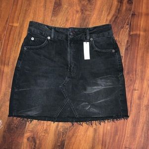 Black denim skirt